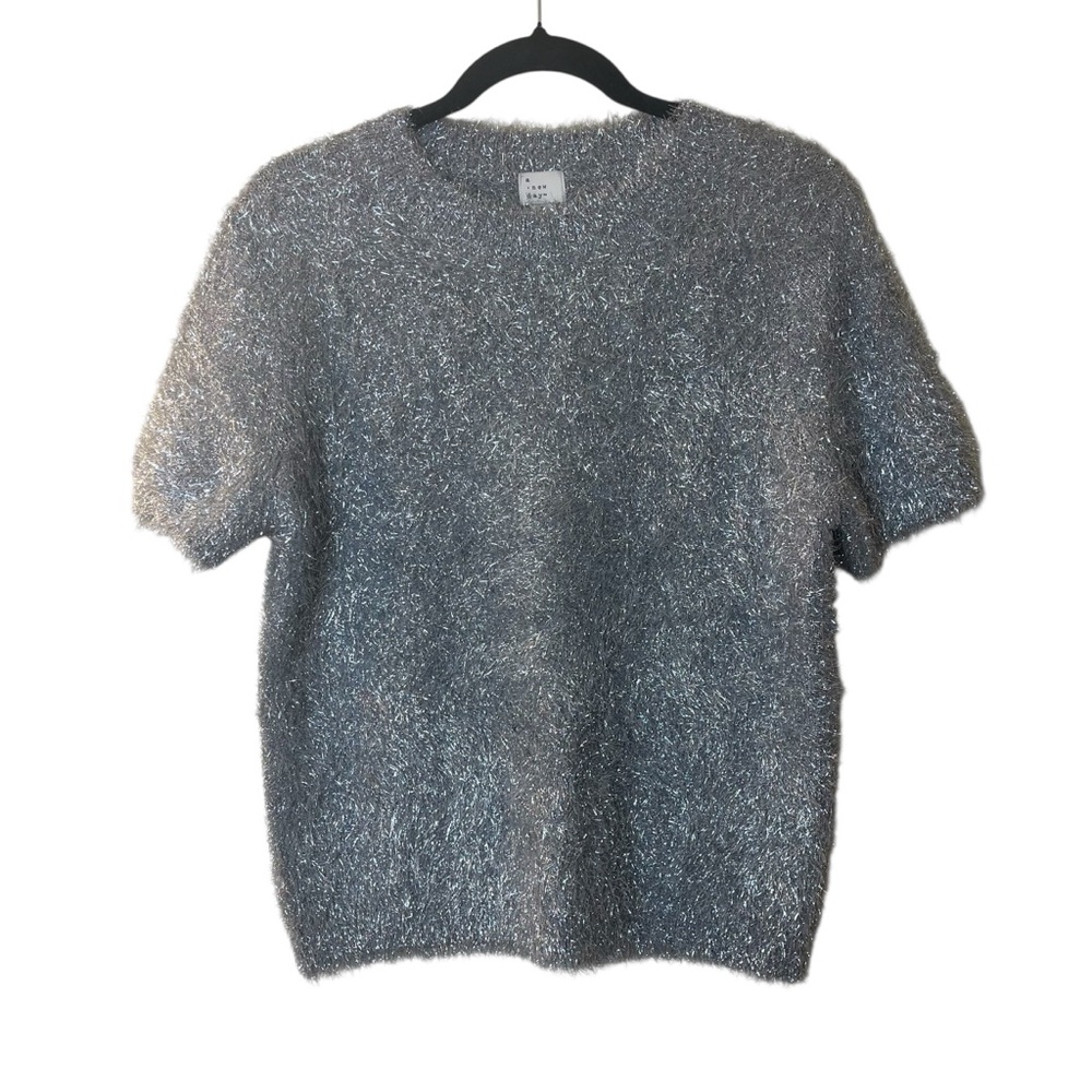 a new day Silver Sparkle Knit Sweater Sz M